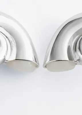 Boucles d’oreilles en forme de coquillage - Argenté — photo 1
