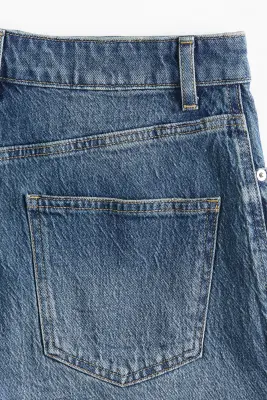 Jupe-short en denim avec taille haute - Bleu denim — photo 4
