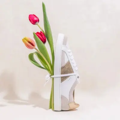Baskets Hiba Blanc Or — photo 6