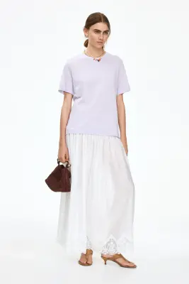 T-shirt en soie mélangée - Lilas — photo 2