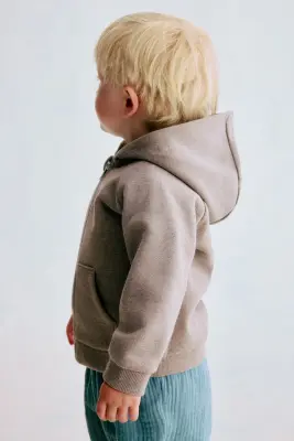 Veste à capuche zippée - Beige — photo 2