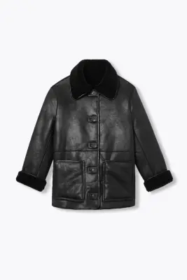 Manteau en moumoute réversible
