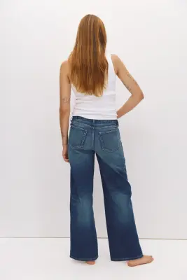 MAMA Wide Low Jeans - Bleu denim foncé — photo 2