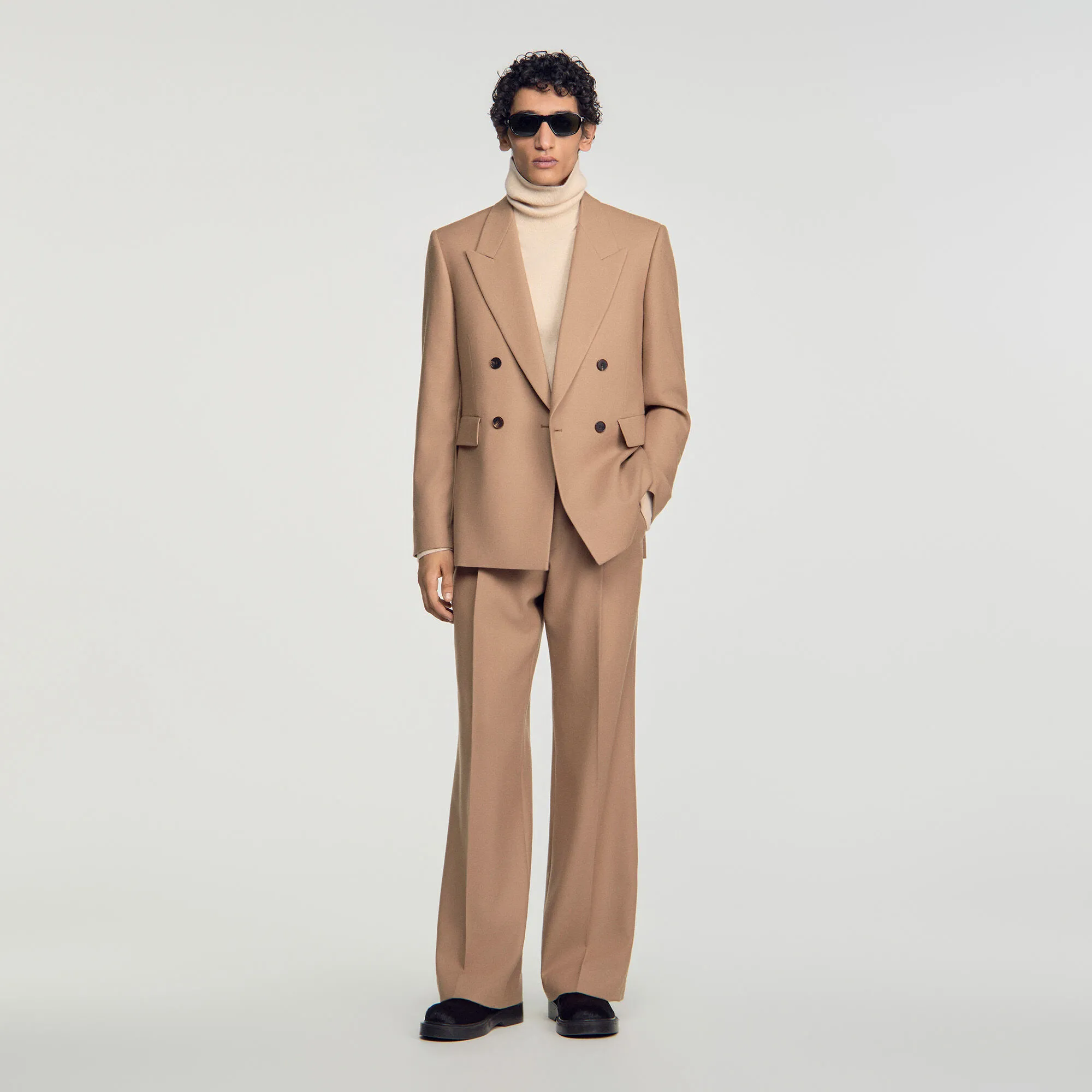Veste de costume croisée en laine