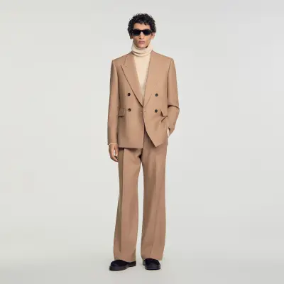 Veste de costume croisée en laine