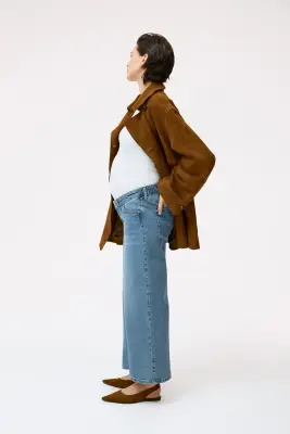 MAMA Wide Low Waist Ankle Jeans - Bleu denim — photo 3