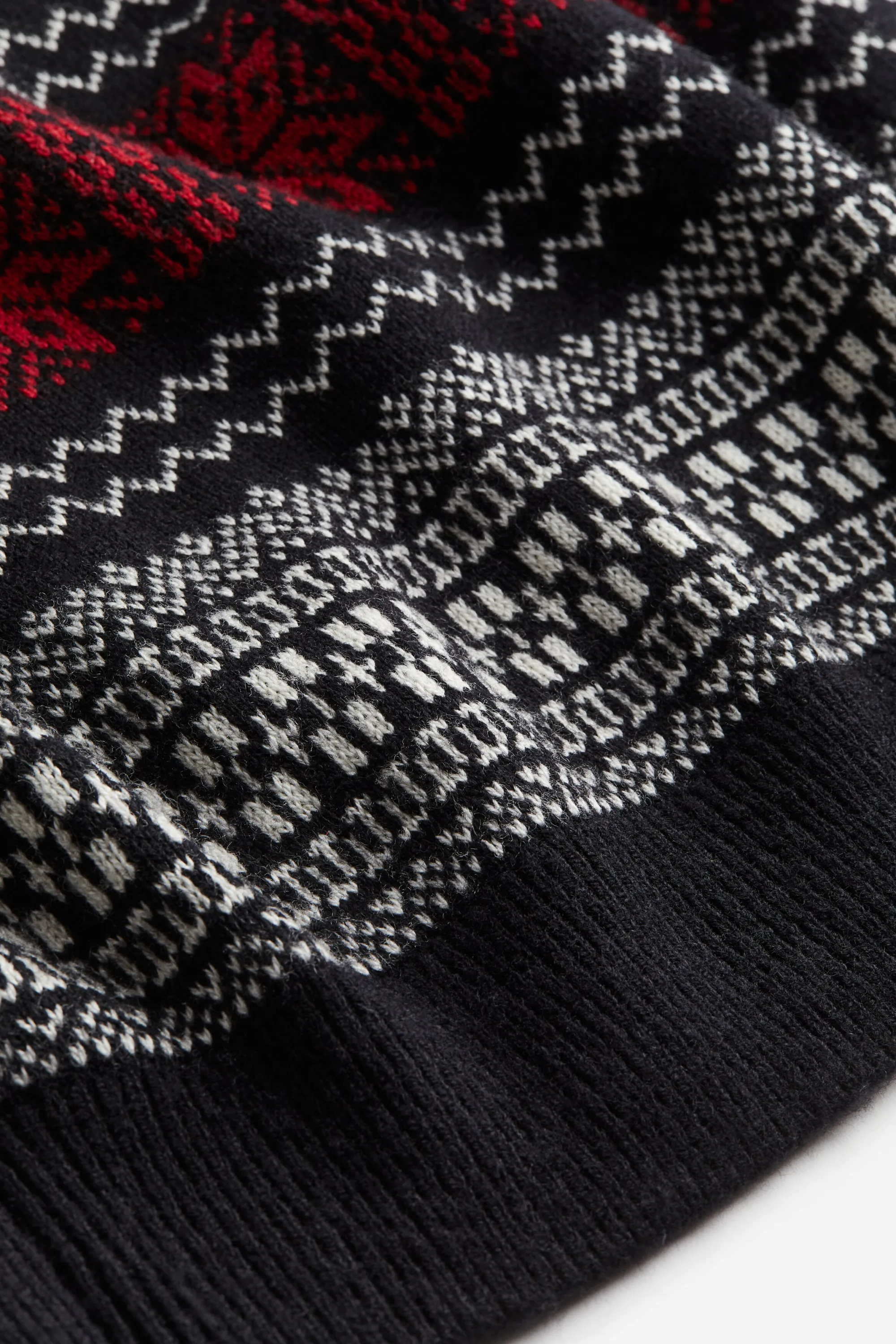 Pull Regular Fit en maille jacquard - Noir/motif