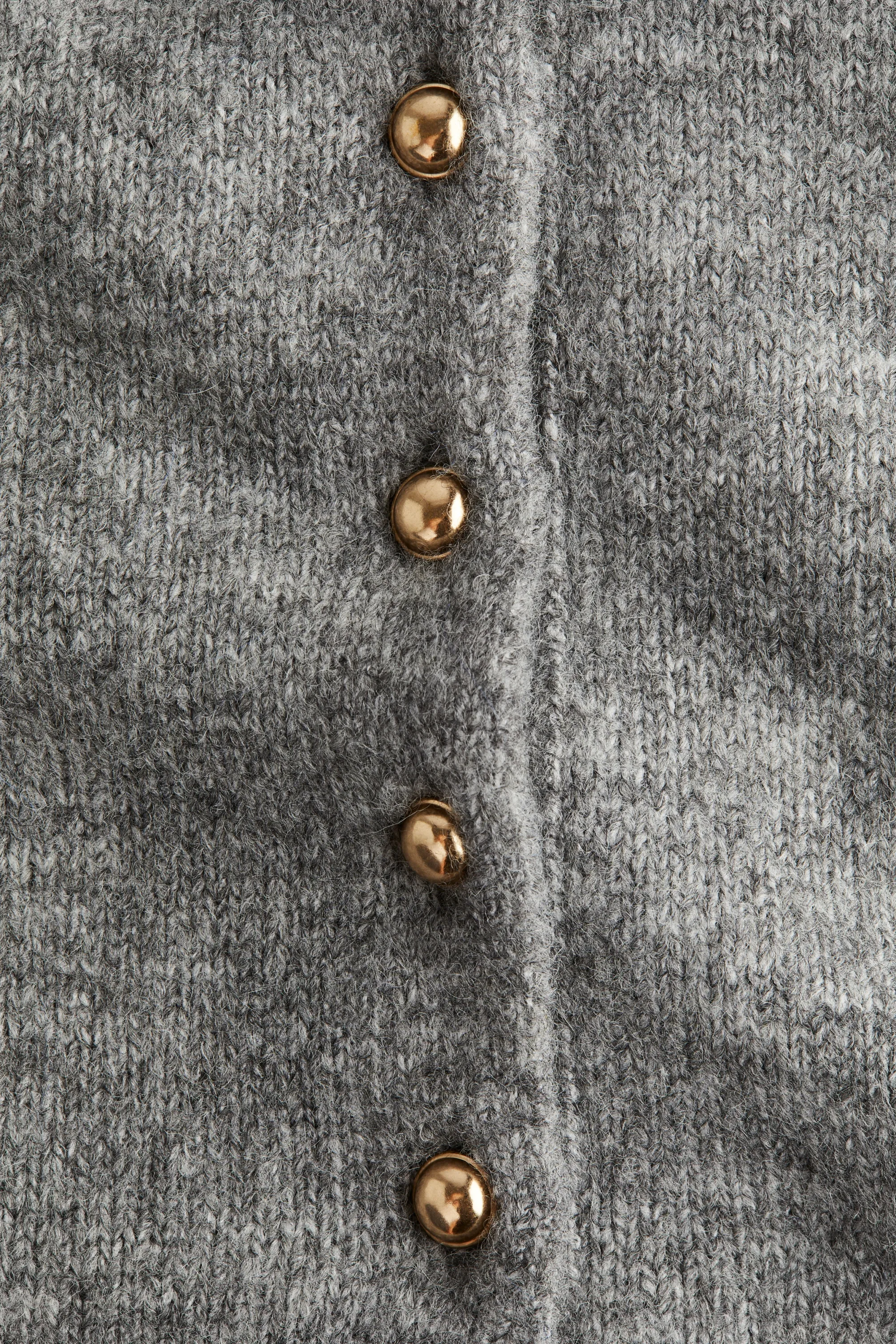Pull à boutons - Gris chiné