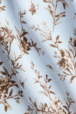 Robe avec bretelles à nouer et jupe évasée - Bleu clair/fleuri — photo 4