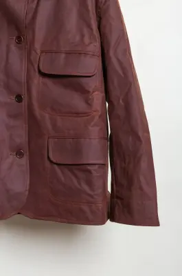 CAWLEY – BRITISH WAXED OILSKIN / 8-WALE CORD HUNTER JACKET – CHESTNUT/CHOCOLATE — photo 5
