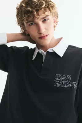 Polo Relaxed Fit - Noir/Iron Maiden — photo 2