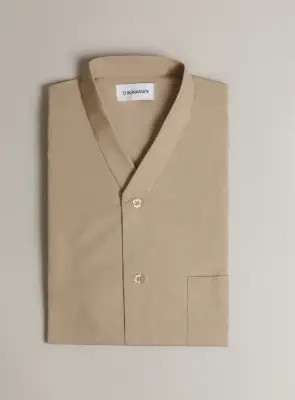 False Collar Shirt in Sand Poplin — photo 2