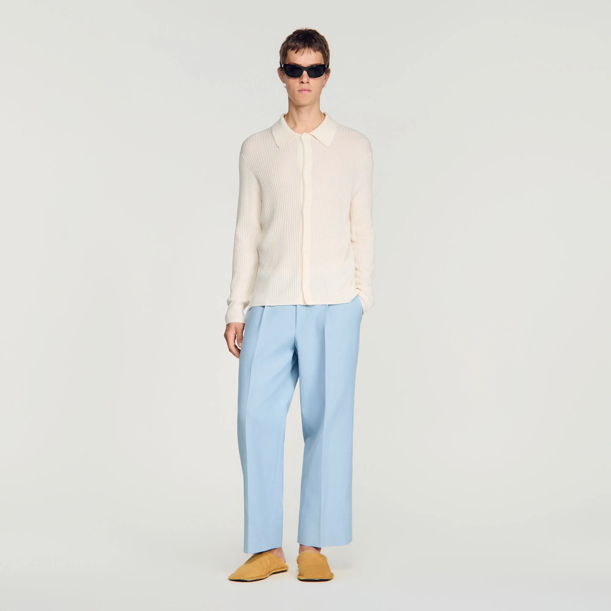 Chemise en maille côtelée