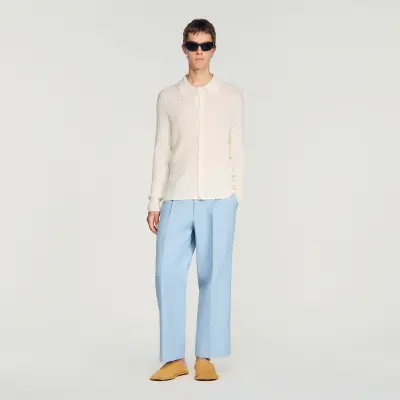Chemise en maille côtelée