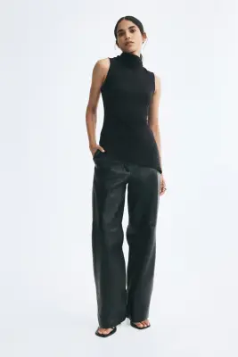 Top ajusté avec col roulé - Noir — photo 2