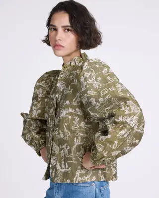 Chemise Elvy imprimé Toile de jeu kaki — photo 3