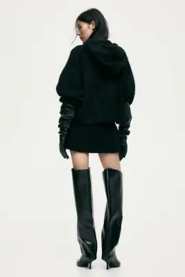 Jupe en mohair mélangé - Noir — photo 3