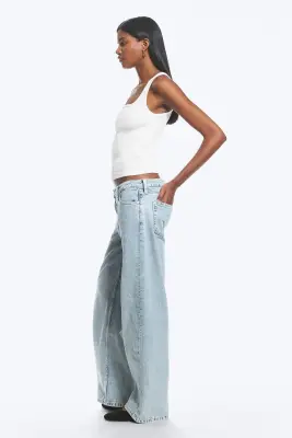 Jean jambe large taille basse Imoo - Dream Blue – Bleu clair — photo 2