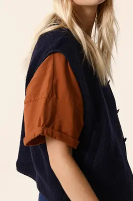 Veste maille sans manches Zlata Marine — photo 4