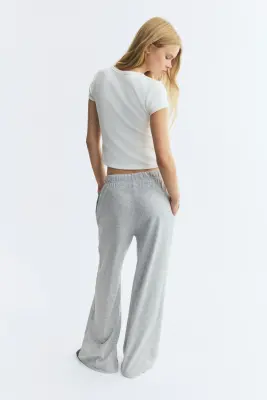 Pantalon jogger à jambes droites - Gris clair chiné — photo 5
