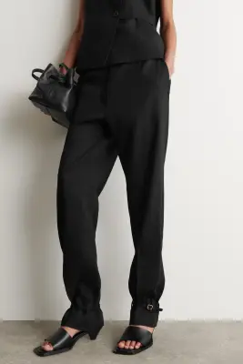 PANTALON DE TAILLEUR DROIT EN LIN - NOIR — photo 5