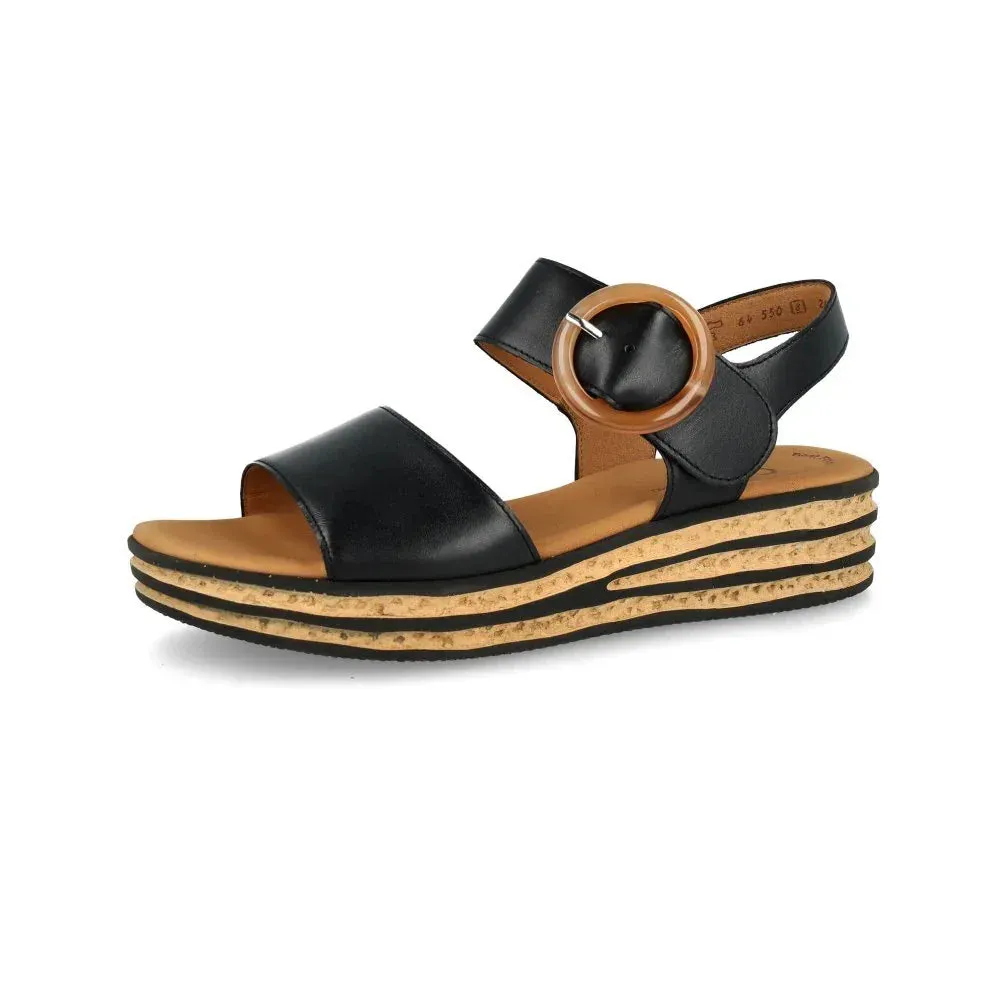 Sandales Gabor 64.550.27 Noires - Lacets Grande Pointure Femme