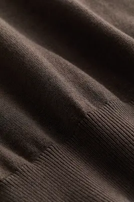 Top col roulé en maille fine - Taupe foncé — photo 3