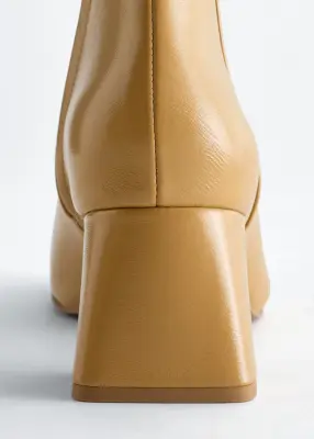 Bottines en cuir - Beige foncé — photo 2