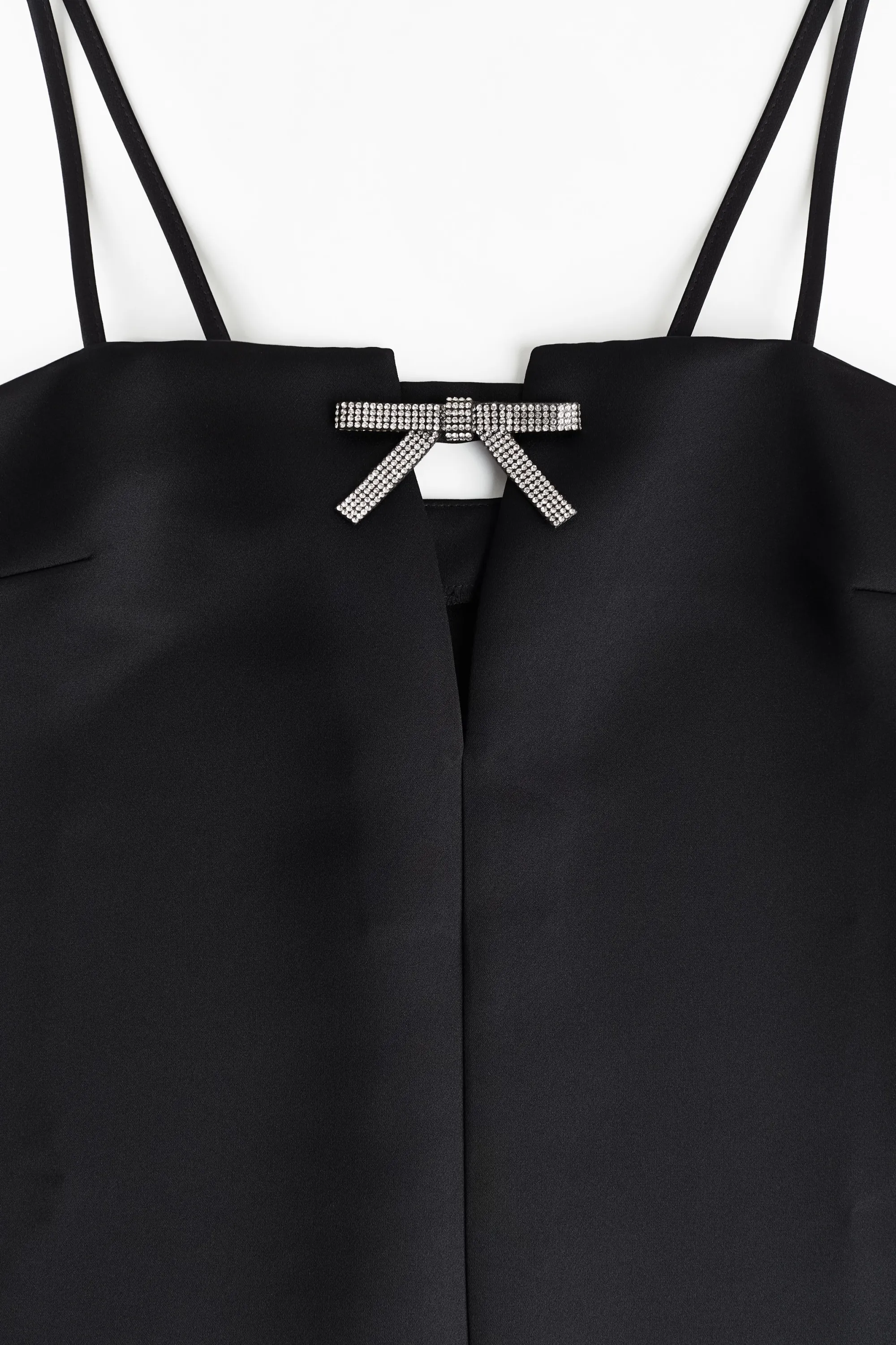Robe à bretelles fines avec nœud - Noir