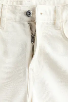 Barrel Leg Low Waist Ankle Jeans - Crème — photo 4