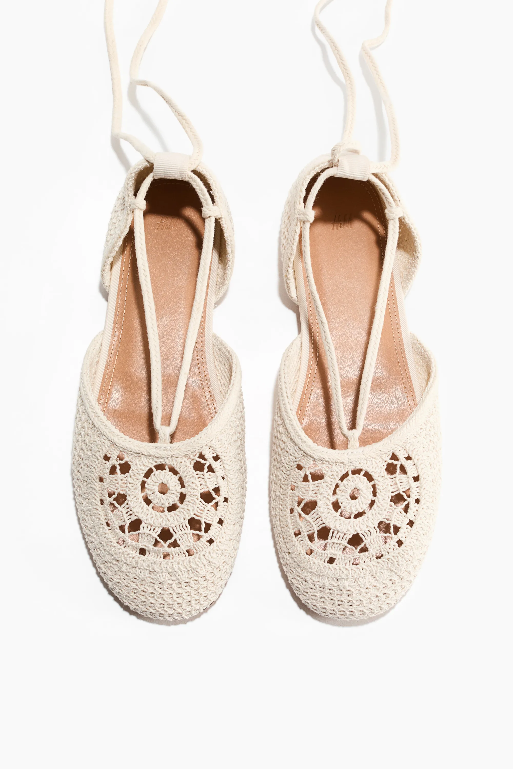 Ballerines façon crochet - Beige clair