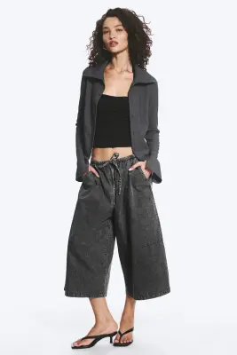 Chemise boutonnée à manches longues - Gris foncé chiné — photo 3