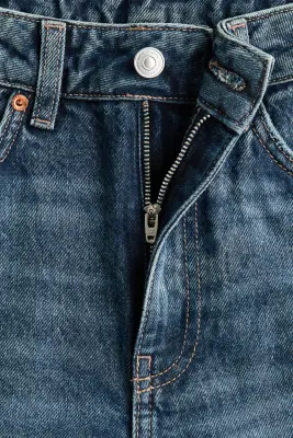 Barrel High Waist Jeans - Bleu denim foncé — photo 4