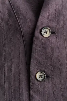Chemise en tissu texturé avec détail boutonné - Violet foncé — photo 4