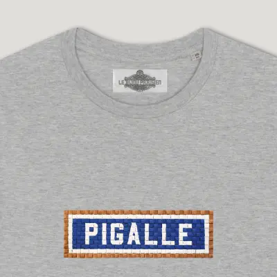 T-SHIRT COTON BIO BRODÉ - PIGALLE – GRIS — photo 2