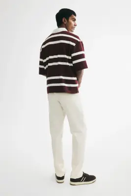 Pantalon jogger Regular Fit en interlock - Crème — photo 3