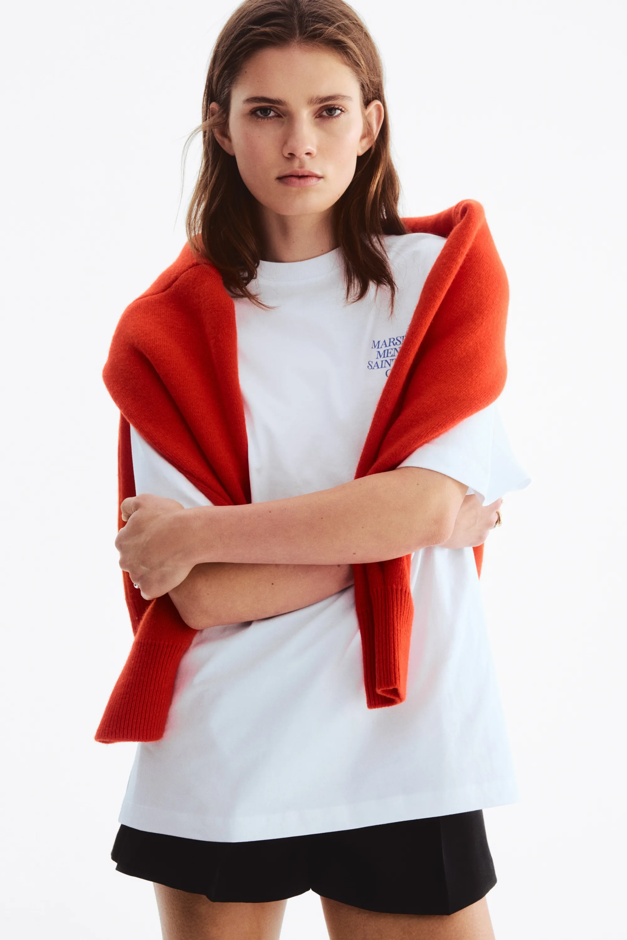 T-shirt oversize avec motifs imprimés - Blanc/Marseille