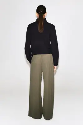 PANTALON LARGE EN JERSEY FROISSÉ - BRUN CLAIR — photo 2