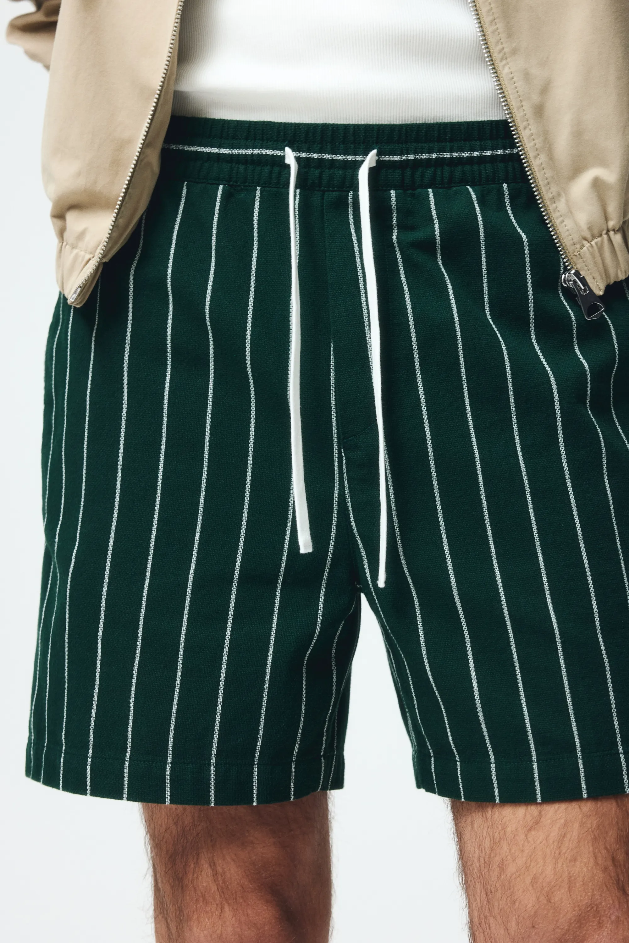 Short Regular Fit - Vert foncé/rayé