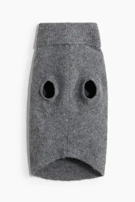 Pull pour chien en maille fine - Gris chiné — photo 3