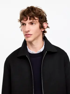 Veste en laine mélangée double face - Noir — photo 4
