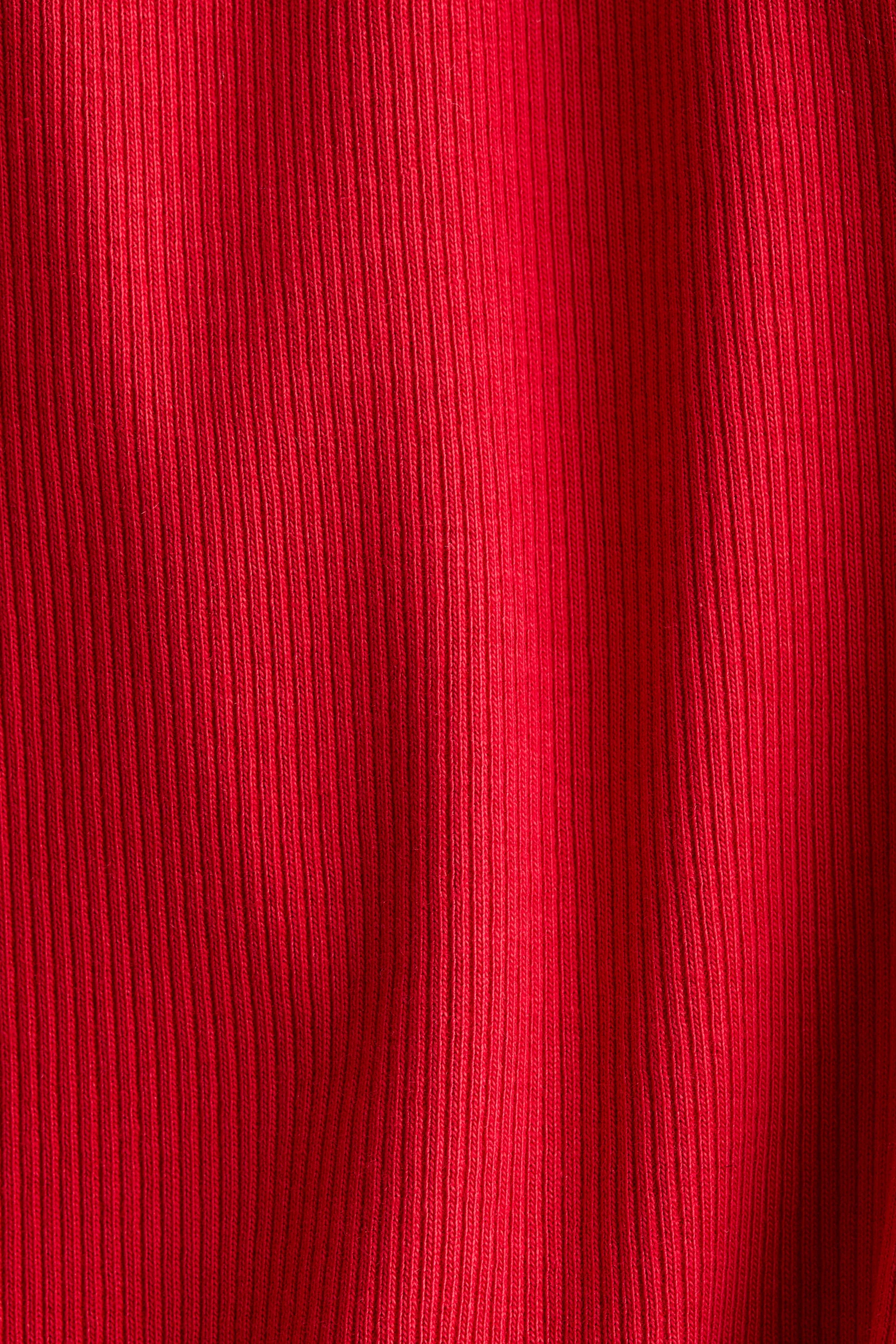 Top à encolure dégagée en jersey de coton - Rouge