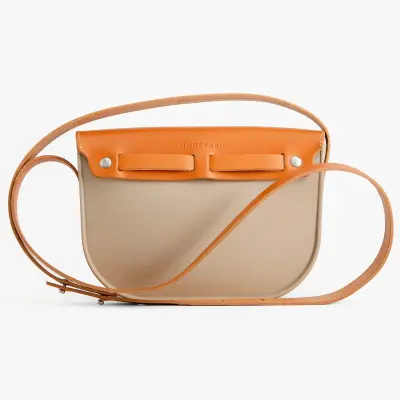 Sac à main bandoulière beige en Supergomme® et cuir — photo 4