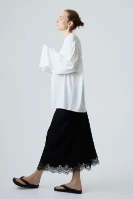 MAMA Slip skirt avec dentelle - Noir — photo 2