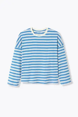 T-shirt rayé en jersey Femme
