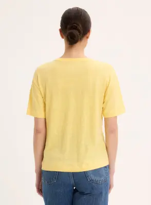 T-shirt en lin et élasthanne — photo 4