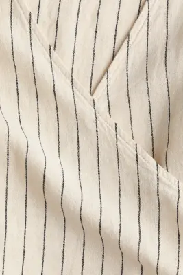 Top croisé en lin mélangé - Beige clair/rayé — photo 2