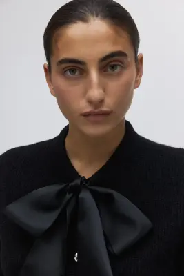 Gilet avec nœud - Noir — photo 2