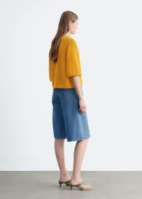 T-shirt en maille de coton - Jaune — photo 5