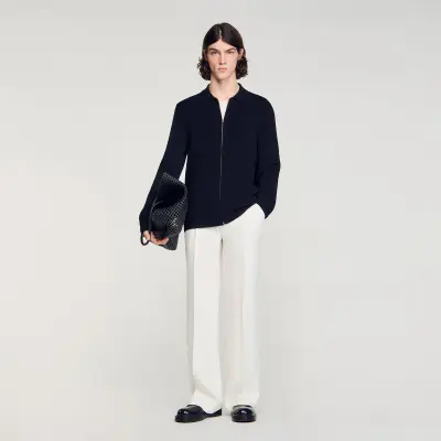 Cardigan en maille viscose zippé